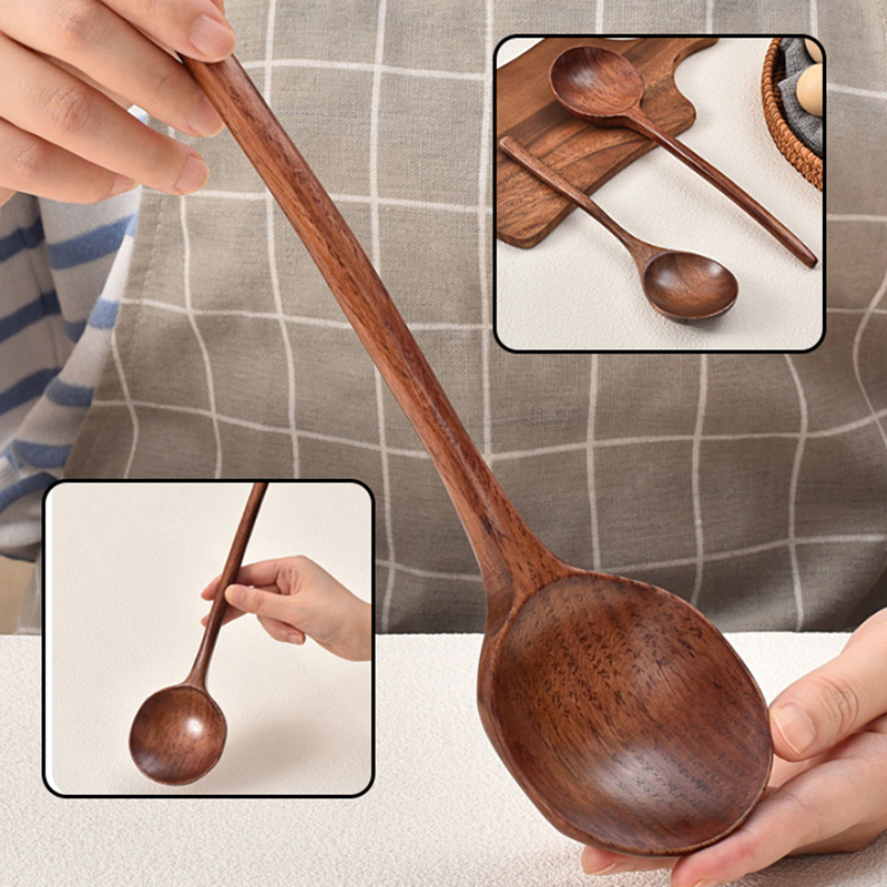 Home Cooking Japanese - Cucchiaio Lungo in Legno per Ramen,